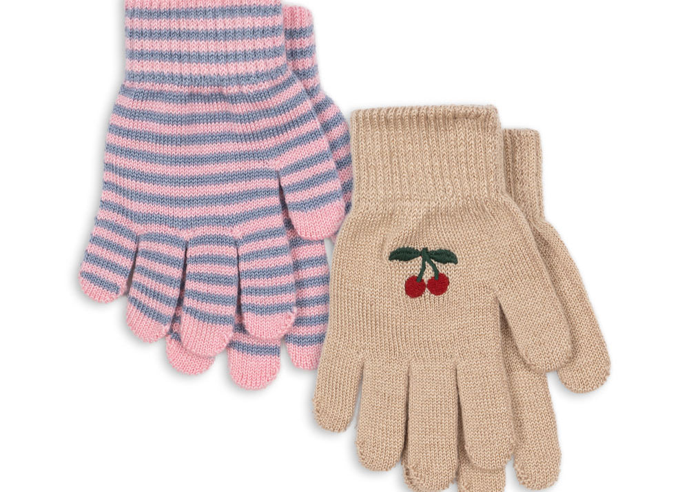 Konges Sløjd A/S Handsker cherry/stripe