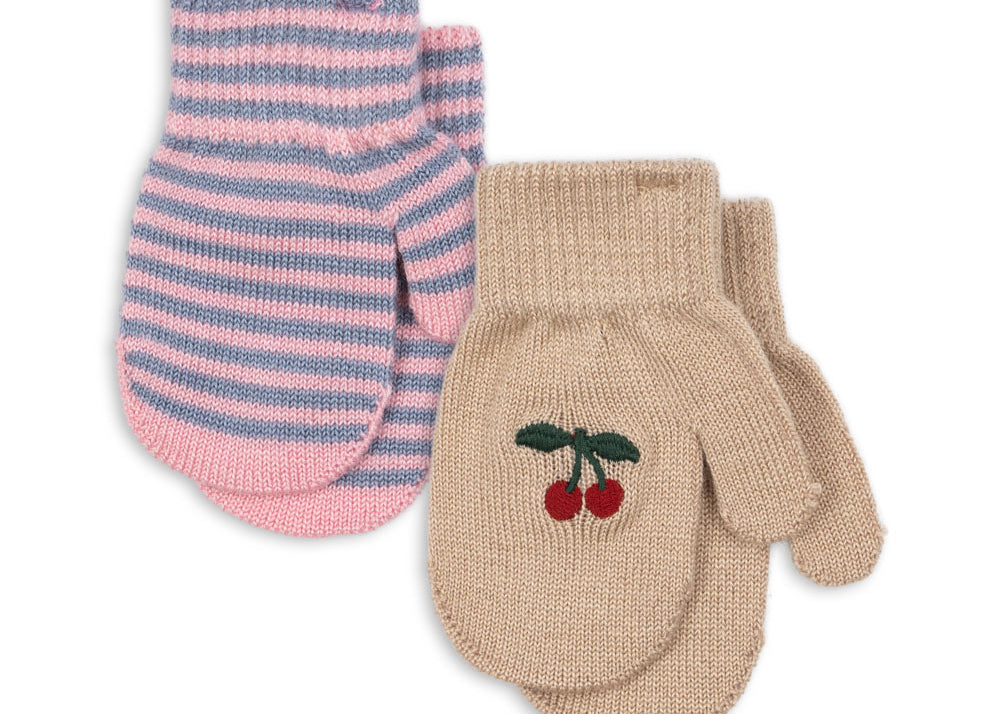 Konges Sløjd A/S Vanter cherry/stripe