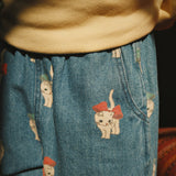 Konges Sløjd A/S Bukser - Vævet bow kitty denim