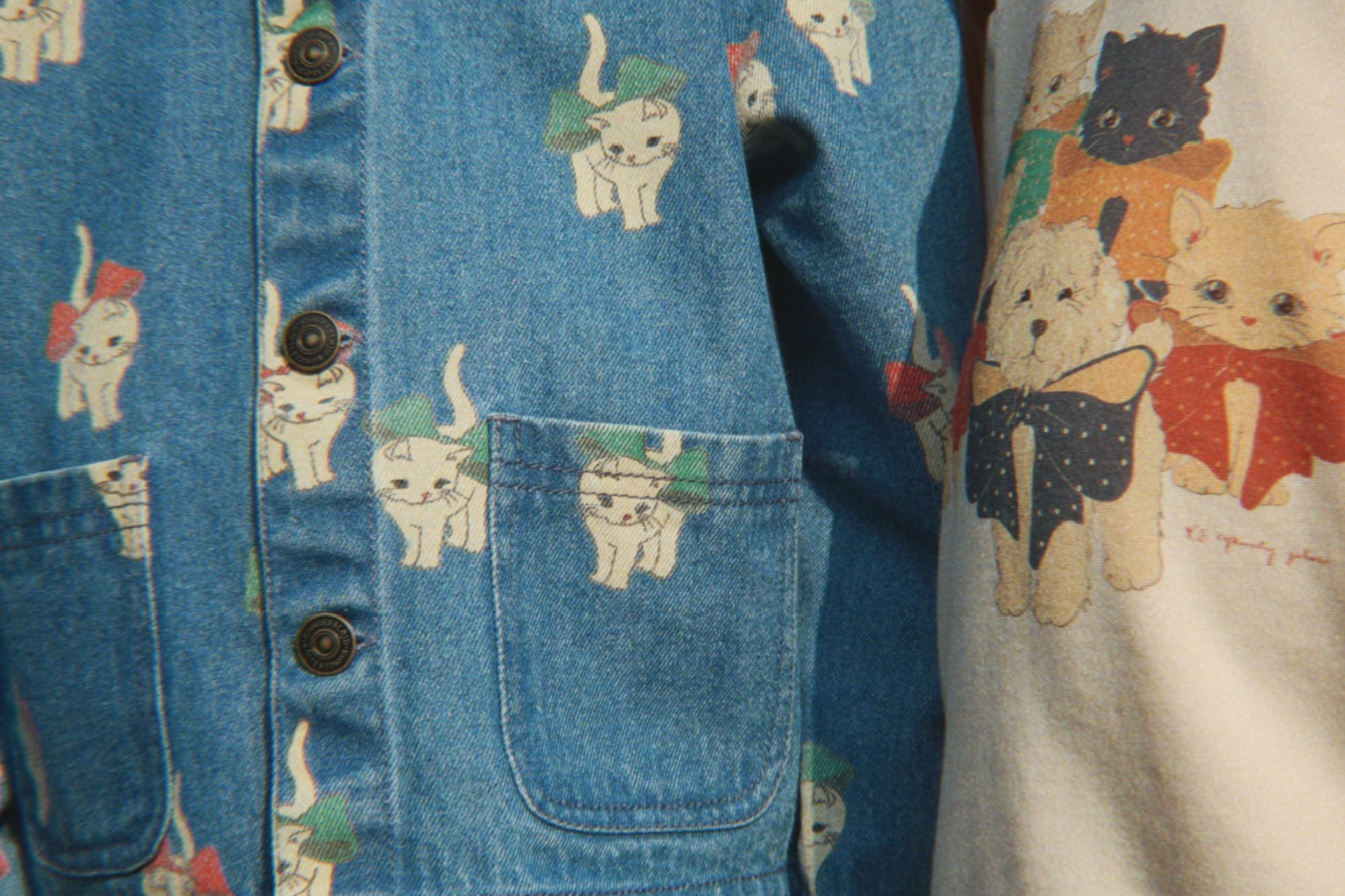 Konges Sløjd A/S Bukser - Vævet bow kitty denim