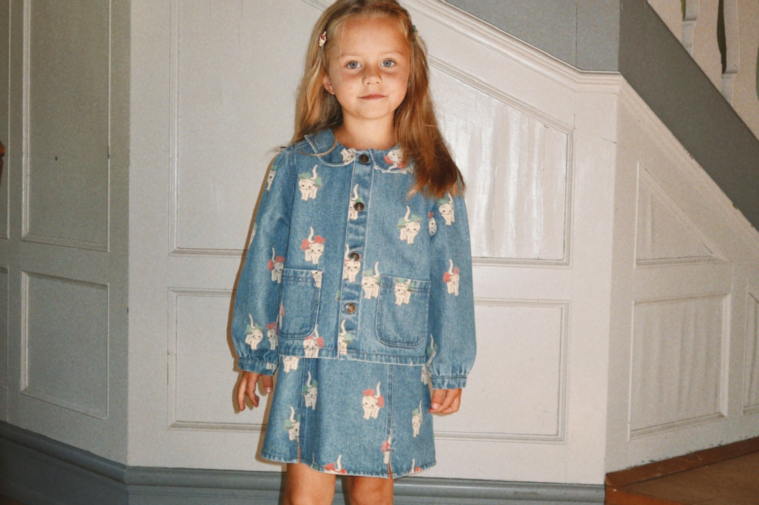 Konges Sløjd A/S Jakker og veste - Vævet bow kitty denim