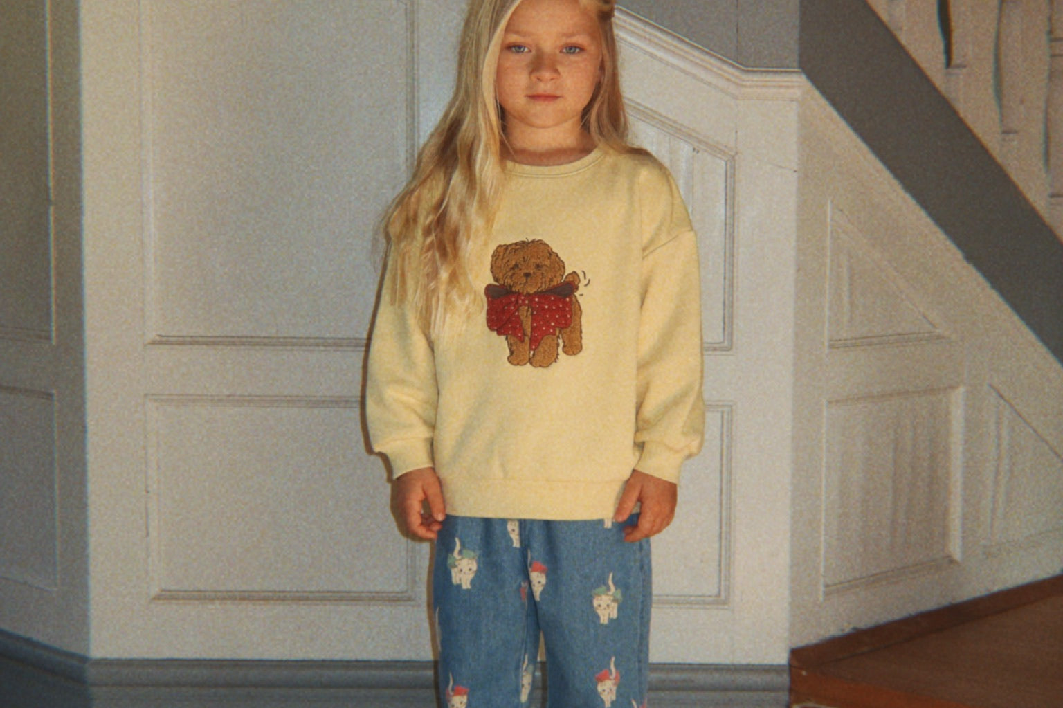 Konges Sløjd A/S Bukser - Vævet bow kitty denim