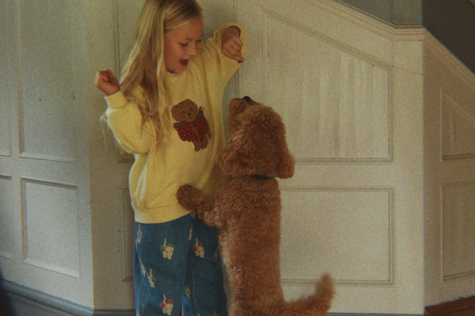 Konges Sløjd A/S Bukser - Vævet bow kitty denim