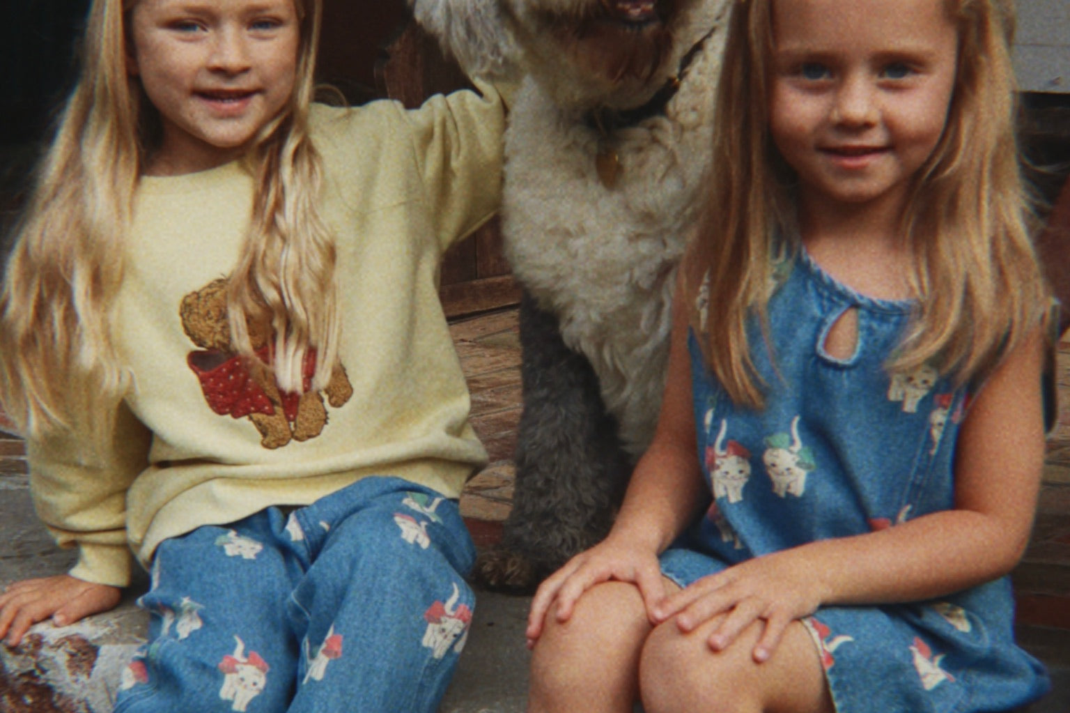 Konges Sløjd A/S Bukser - Vævet bow kitty denim