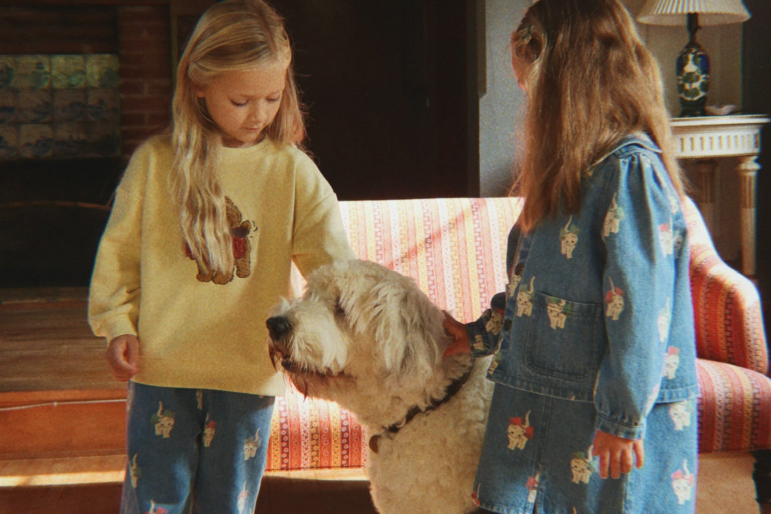 Konges Sløjd A/S Bukser - Vævet bow kitty denim