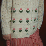 Konges Sløjd A/S KNITTED CARDIGANS cream and tulips