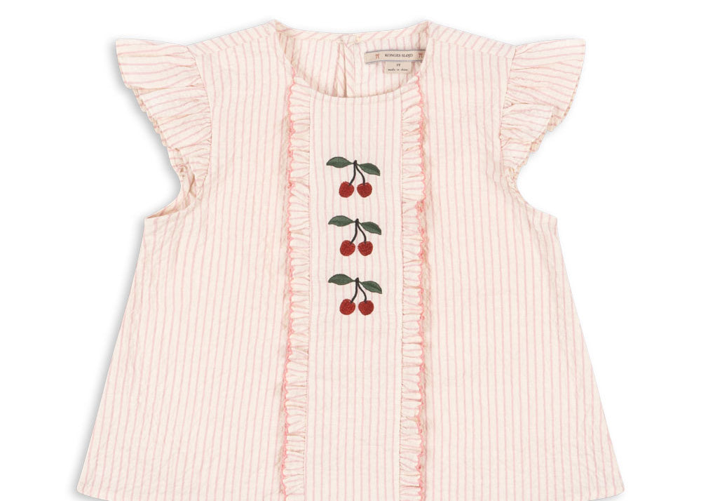 Konges Sløjd A/S Kortærmede bluser - Vævet peony stripe
