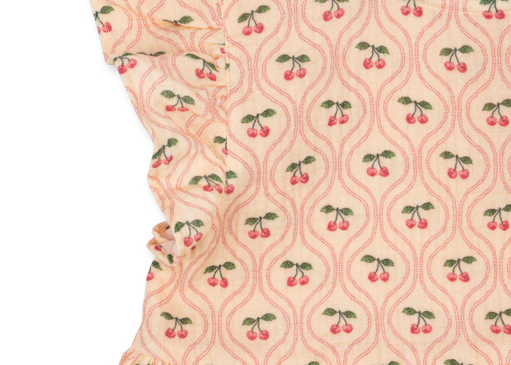 Konges Sløjd A/S Kortærmede bluser - Vævet cherry pink motif