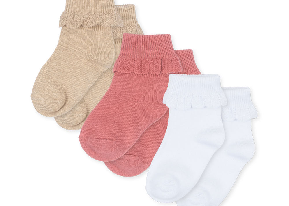 Konges Sløjd A/S Sokker sand/optic white/raspberry