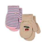 Konges Sløjd A/S Vanter cherry/stripe