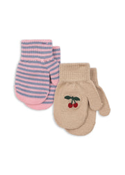 Konges Sløjd A/S Vanter cherry/stripe
