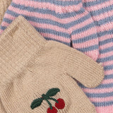 Konges Sløjd A/S Vanter cherry/stripe