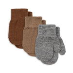 Konges Sløjd A/S Vanter grey melange/beige/brown