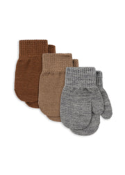 Konges Sløjd A/S Vanter grey melange/beige/brown