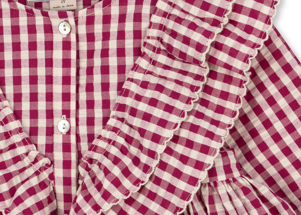 Konges Sløjd A/S WOVEN DRESSES sangria/butter check
