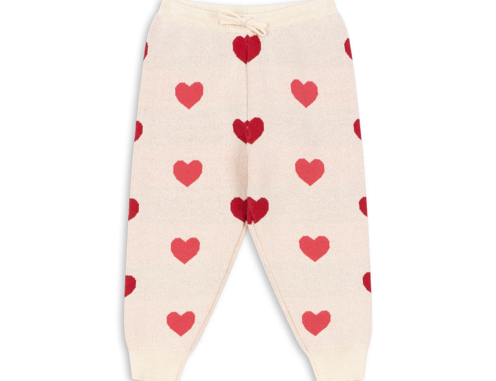 Konges Sløjd A/S KNITTED PANTS coeur coloré duo pink