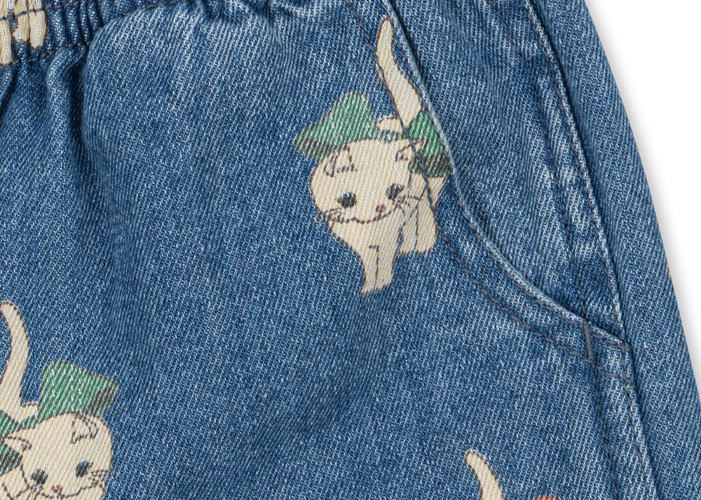 Konges Sløjd A/S Bukser - Vævet bow kitty denim
