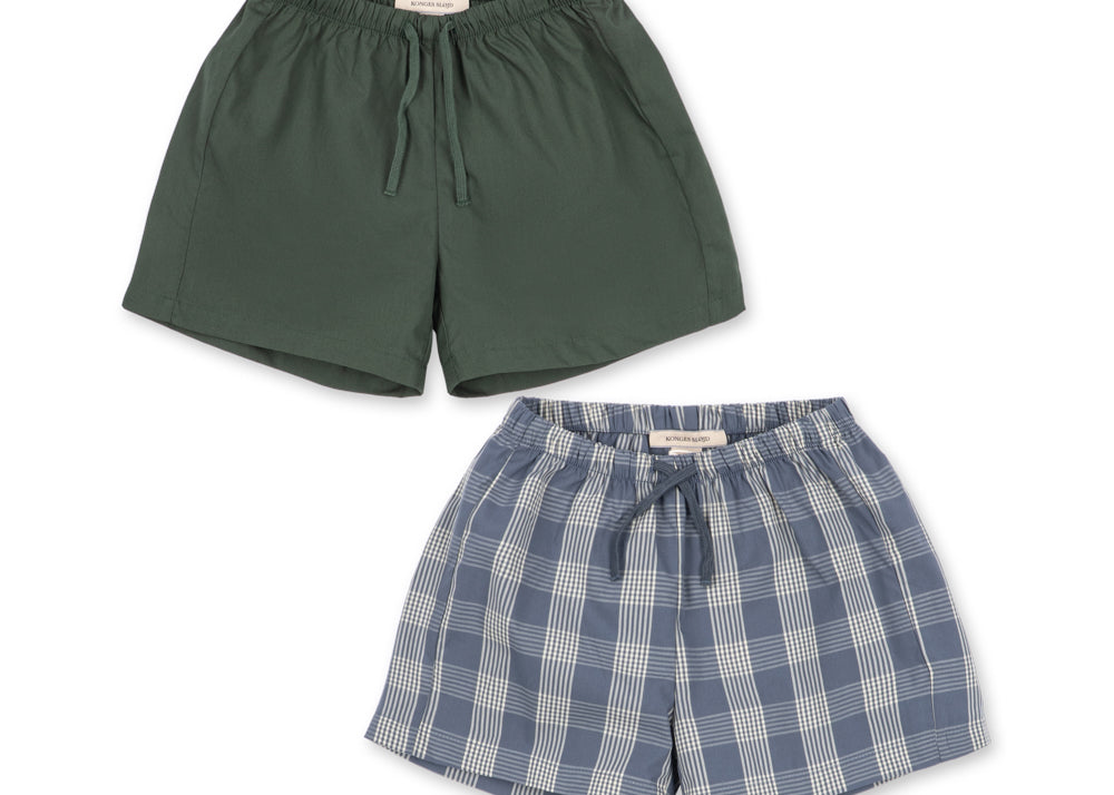 Konges Sløjd A/S WOVEN SHORTS & BLOOMERS flint check/cilantro