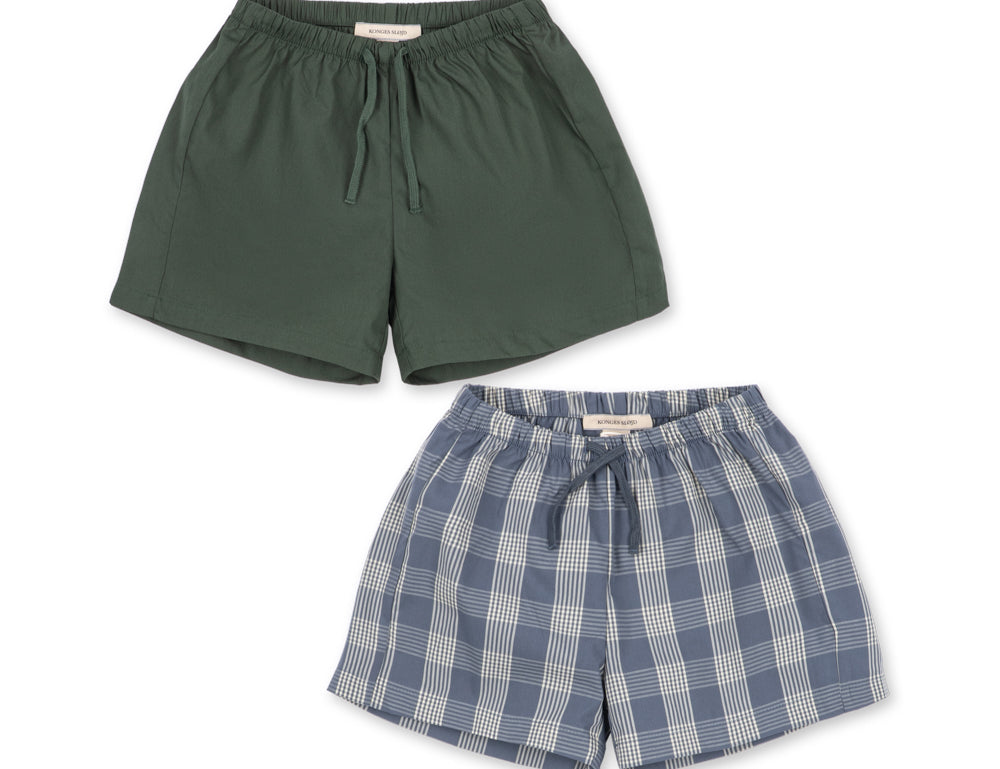 Konges Sløjd A/S WOVEN SHORTS & BLOOMERS flint check/cilantro