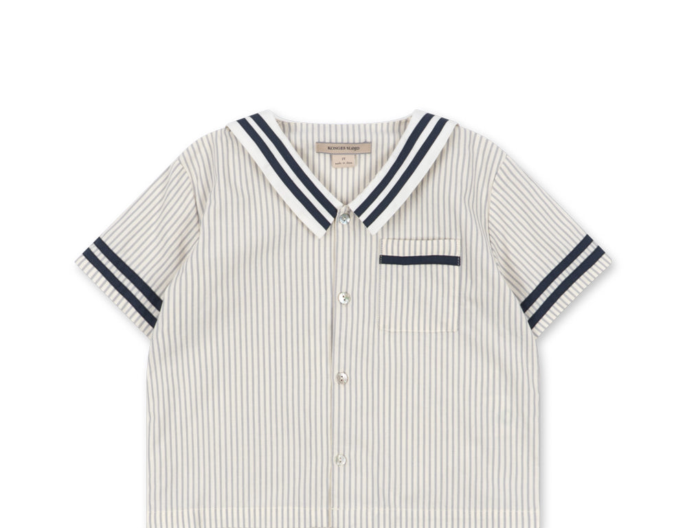 Konges Sløjd A/S WOVEN SHORT SLEEVE SHIRTS bleu stripe