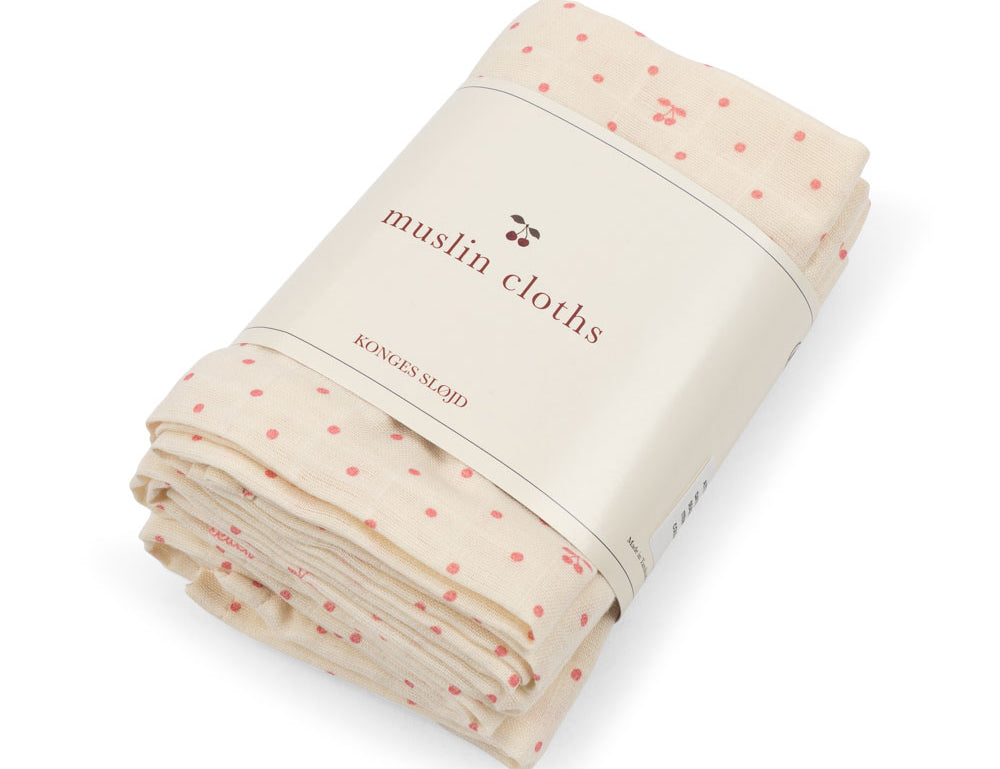 Konges Sløjd A/S MUSLIN CLOTHS cherry dot