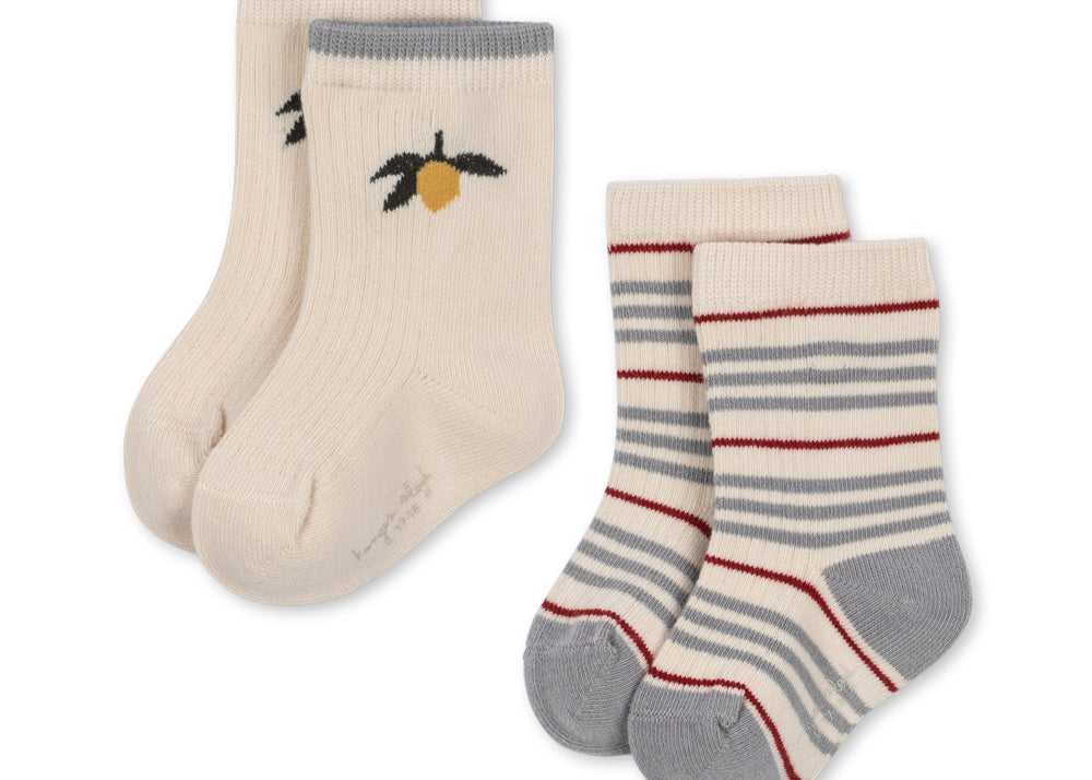 Konges Sløjd A/S SOCKS blue stripe/lemon