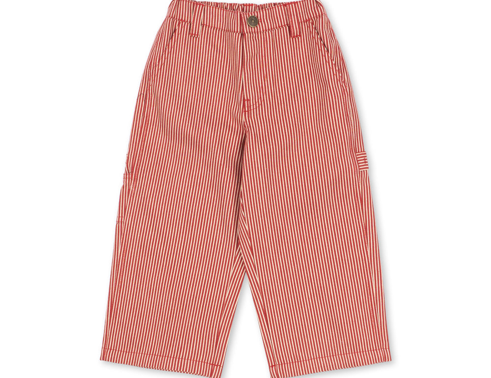 Konges Sløjd A/S WOVEN PANTS milk rouge stripe